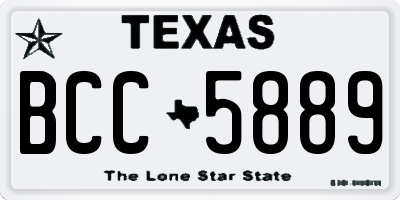 TX license plate BCC5889