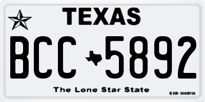 TX license plate BCC5892