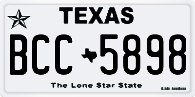 TX license plate BCC5898