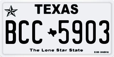 TX license plate BCC5903