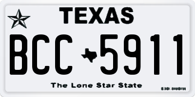 TX license plate BCC5911