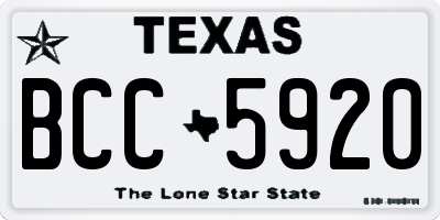 TX license plate BCC5920