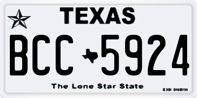 TX license plate BCC5924
