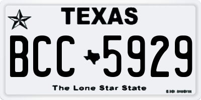 TX license plate BCC5929