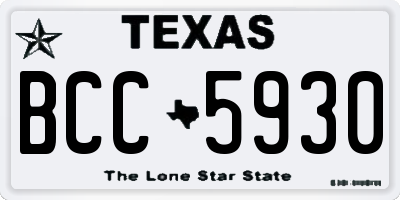 TX license plate BCC5930