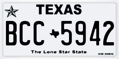 TX license plate BCC5942