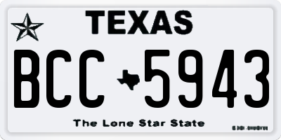 TX license plate BCC5943