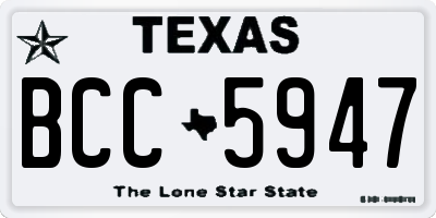 TX license plate BCC5947
