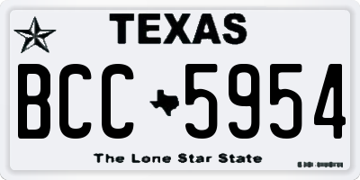 TX license plate BCC5954