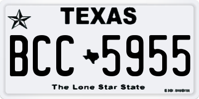 TX license plate BCC5955