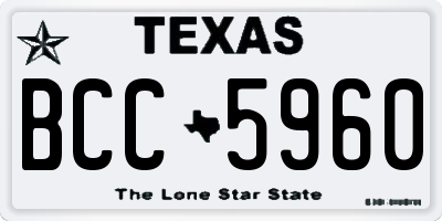 TX license plate BCC5960