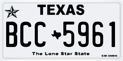 TX license plate BCC5961