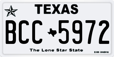 TX license plate BCC5972