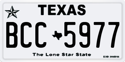 TX license plate BCC5977