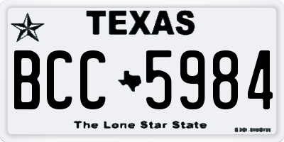 TX license plate BCC5984
