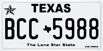 TX license plate BCC5988