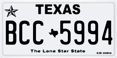 TX license plate BCC5994