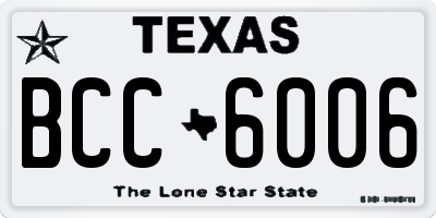 TX license plate BCC6006