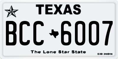 TX license plate BCC6007