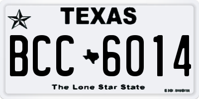 TX license plate BCC6014