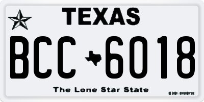 TX license plate BCC6018