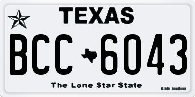 TX license plate BCC6043