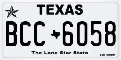 TX license plate BCC6058