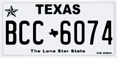 TX license plate BCC6074