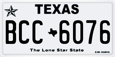 TX license plate BCC6076