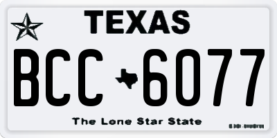 TX license plate BCC6077