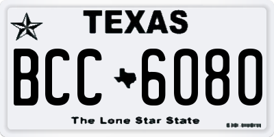 TX license plate BCC6080