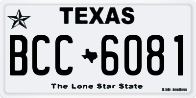 TX license plate BCC6081