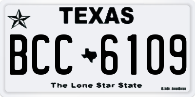 TX license plate BCC6109