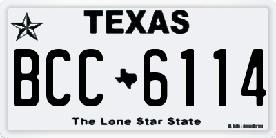 TX license plate BCC6114