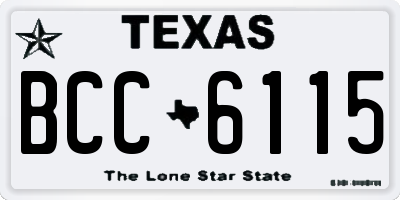 TX license plate BCC6115