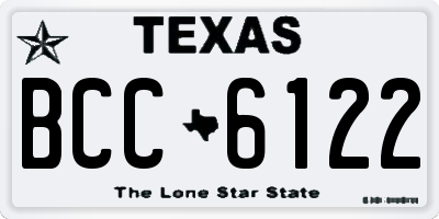 TX license plate BCC6122