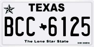 TX license plate BCC6125