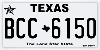 TX license plate BCC6150