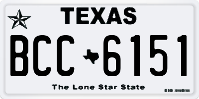 TX license plate BCC6151