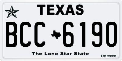 TX license plate BCC6190