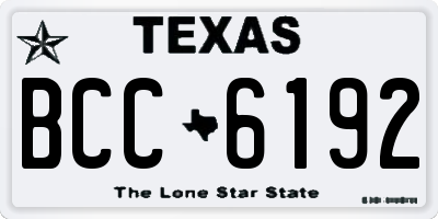 TX license plate BCC6192