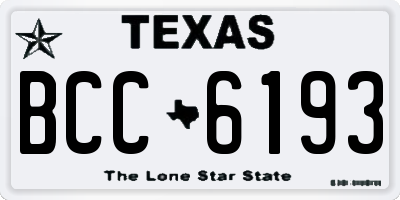 TX license plate BCC6193