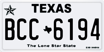 TX license plate BCC6194