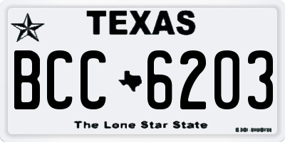 TX license plate BCC6203