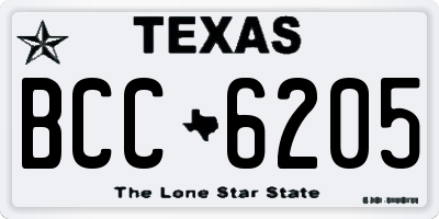 TX license plate BCC6205