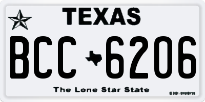 TX license plate BCC6206