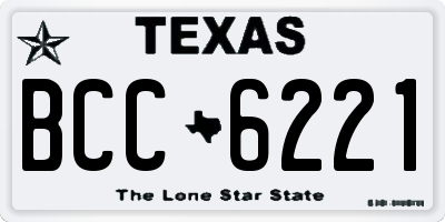 TX license plate BCC6221