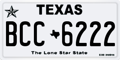 TX license plate BCC6222