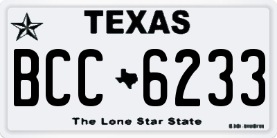 TX license plate BCC6233