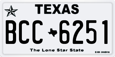 TX license plate BCC6251